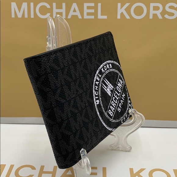 MICHAEL KORS COOPER BIFOLD BLACK/SCARLET - Picture 13 of 16